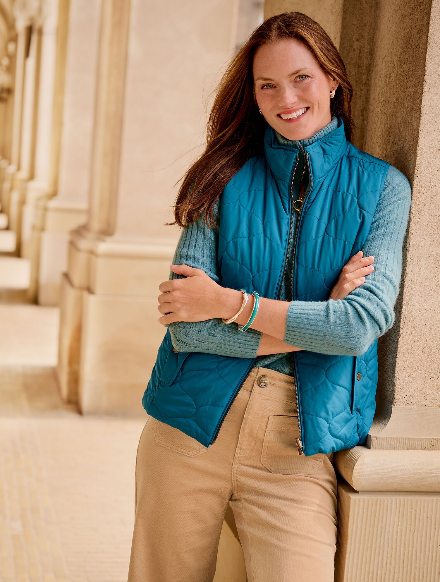 SOFT JADE CABLE KNIT HALF-ZIP SWEATER | Talbots US