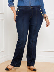 LILLIA WASH SAILOR FLARE LEG JEANS - LILLIA WASH | Talbots US