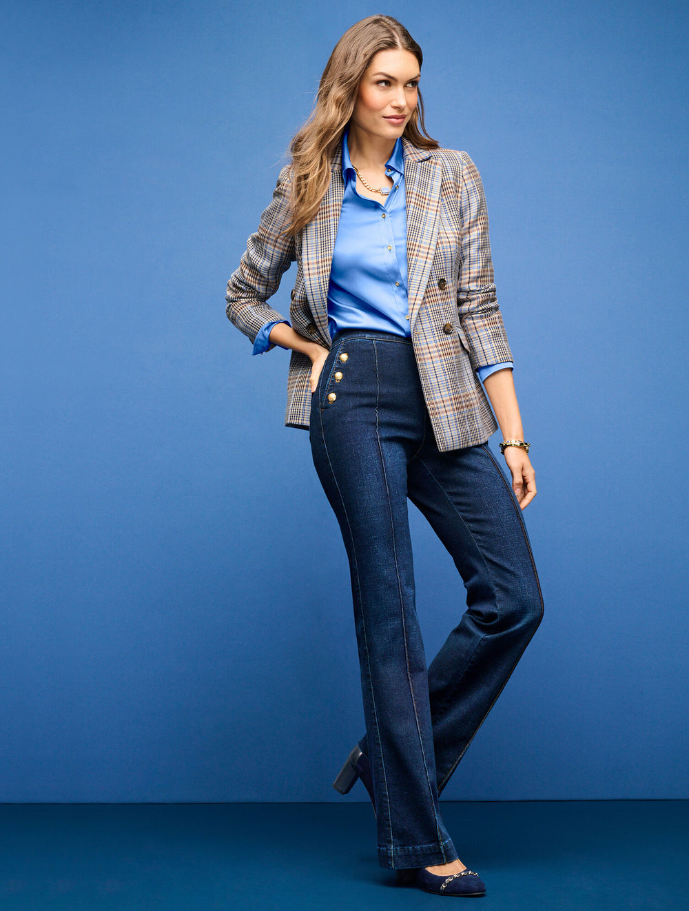 LILLIA WASH SAILOR FLARE LEG JEANS - LILLIA WASH | Talbots US