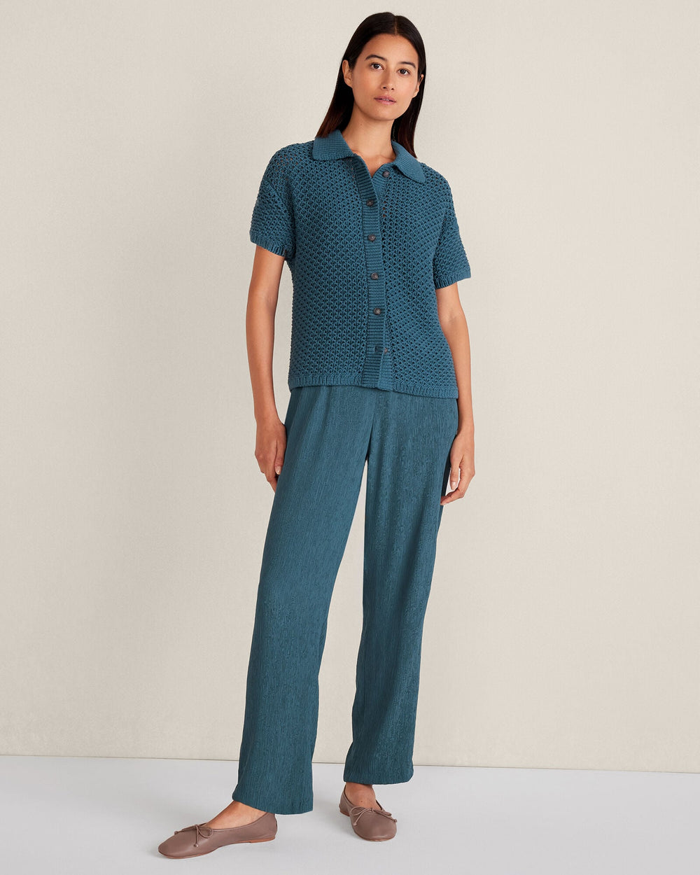 NEPTUNE ORGANIC COTTON KNOT STITCH CARDIGAN | Talbots outlet