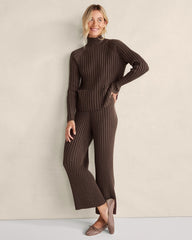 IVORY ORGANIC COTTON RIB KNIT PANTS | Talbots near me