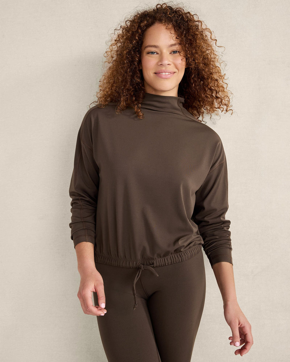 CHOCOLATE|TIGER'S EYE BALANCE FUNNEL-NECK PULLOVER | Talbots near me