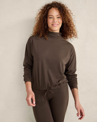 CHOCOLATE|TIGER'S EYE BALANCE FUNNEL-NECK PULLOVER | Talbots near me