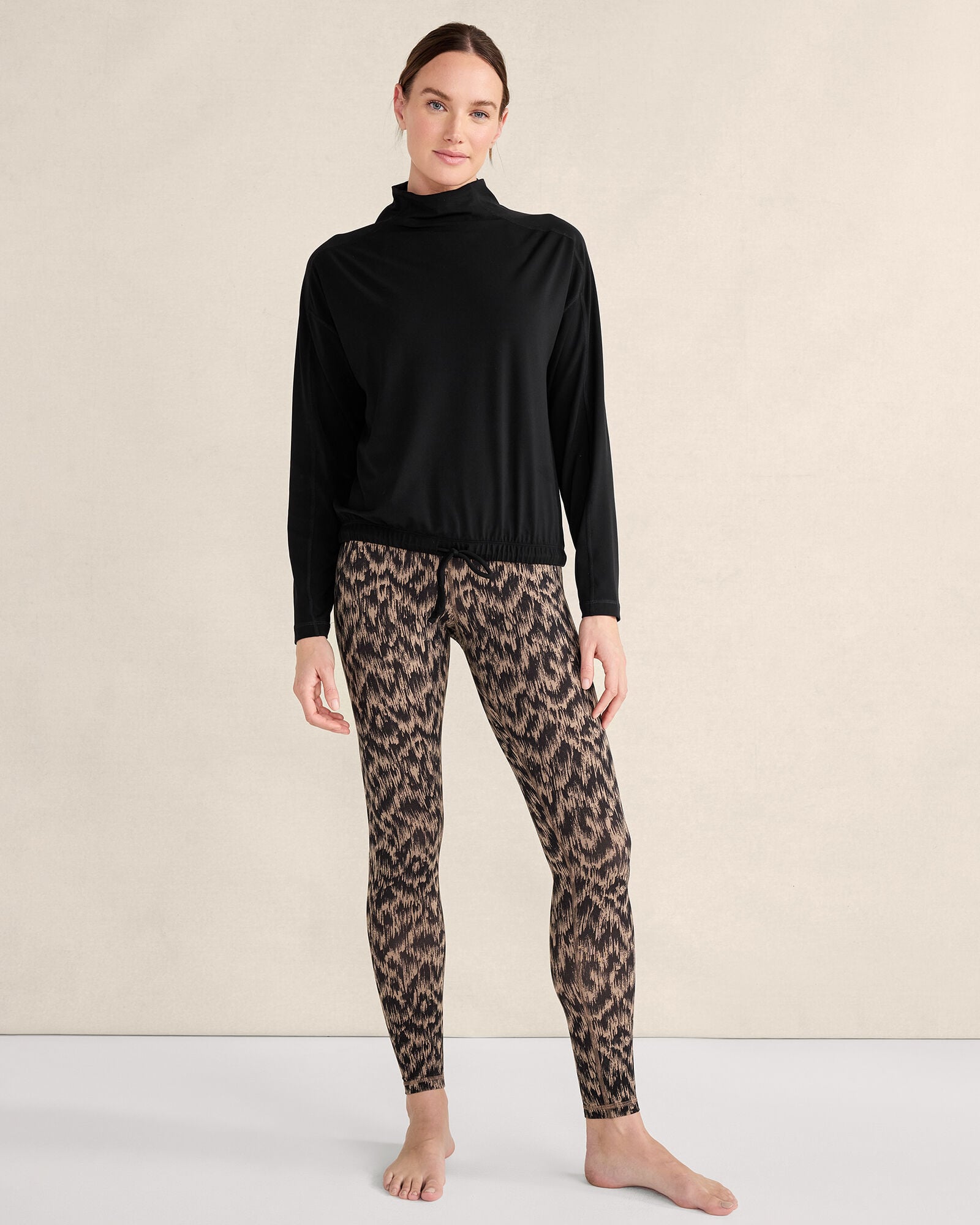 CHOCOLATE|TIGER'S EYE BALANCE FUNNEL-NECK PULLOVER | Talbots near me
