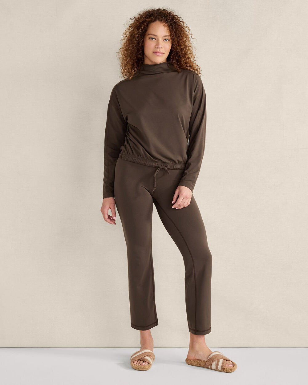 CHOCOLATE|TIGER'S EYE BALANCE FUNNEL-NECK PULLOVER | Talbots near me