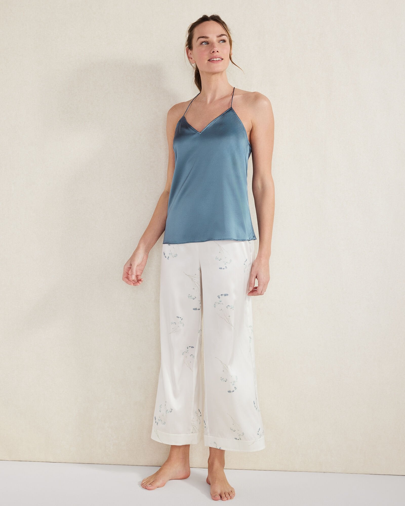 SEA|TRUE NAVY|BRANCH|PORCINI WASHABLE SILK CAMISOLE | Talbots outlet