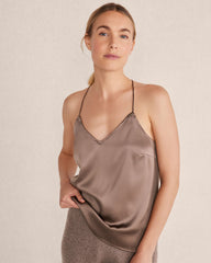 SEA|TRUE NAVY|PORCINI WASHABLE SILK CAMISOLE | Talbots discount