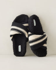 IVORY/ANISE|IVORY/BLACK TWISTED SWEATERKNIT SLIDES | Talbots outlet