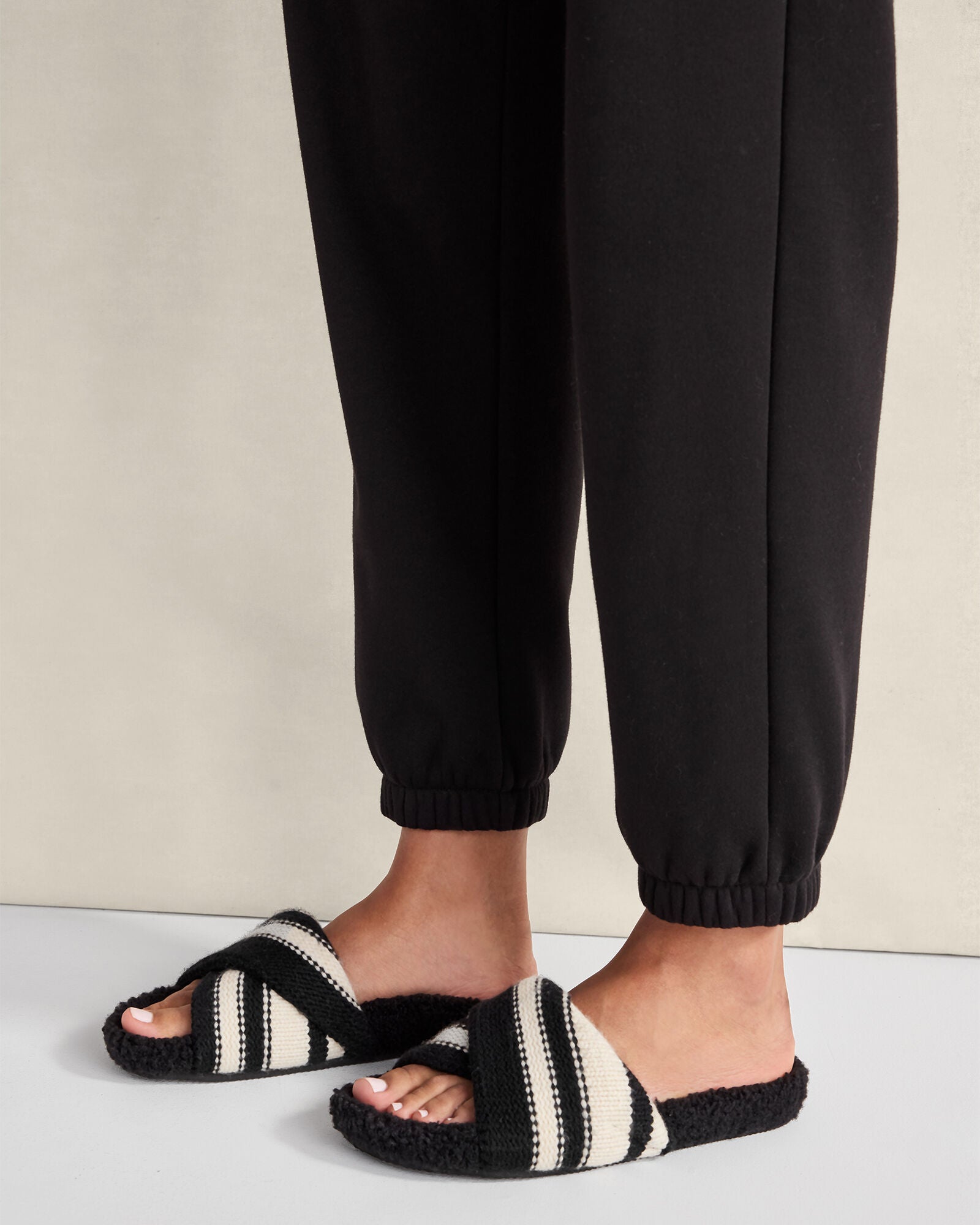 IVORY/ANISE|IVORY/BLACK TWISTED SWEATERKNIT SLIDES | Talbots outlet