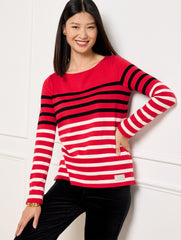 RED POP MULTI AUTHENTIC TALBOTS TEE - WONDERLAND STRIPE | Talbots sale