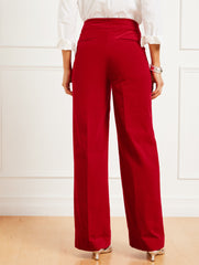 CLASSIC RED VELVETEEN WIDE LEG PANTS | Talbots sale