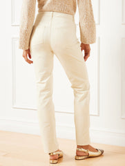 IVORY VELVETEEN STRAIGHT LEG PANTS | Talbots online