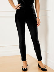 BLACK TALBOTS SOHO STRECH VELVET LEGGINGS | Talbots near me