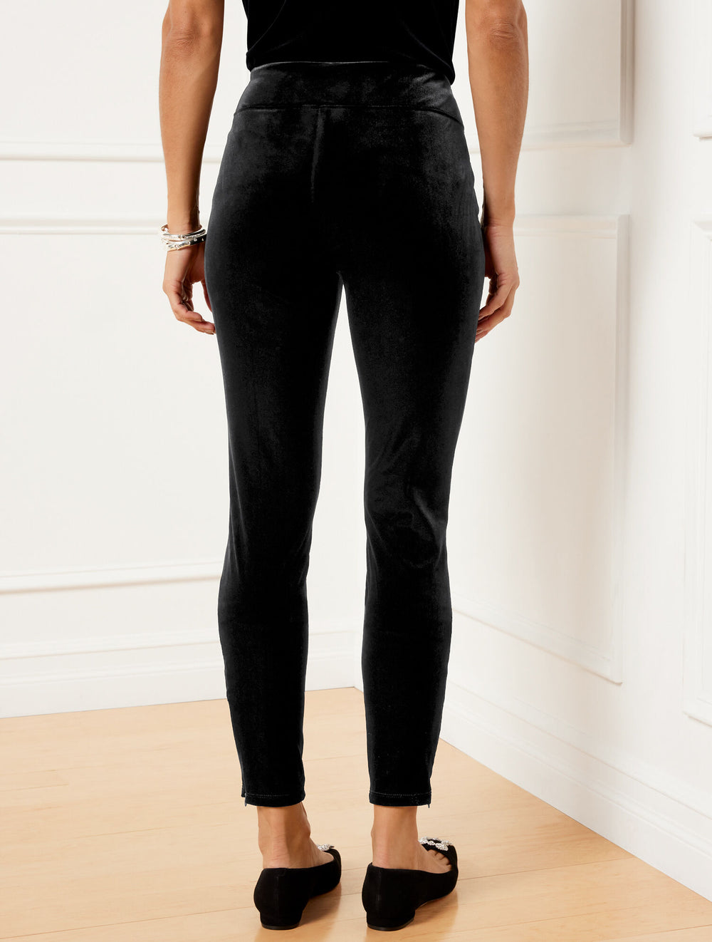 BLACK TALBOTS SOHO STRECH VELVET LEGGINGS | Talbots near me