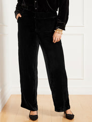BLACK PLUS EXCLUSIVE WIDE LEG EFFORTLESS VELVET PANTS | Talbots online