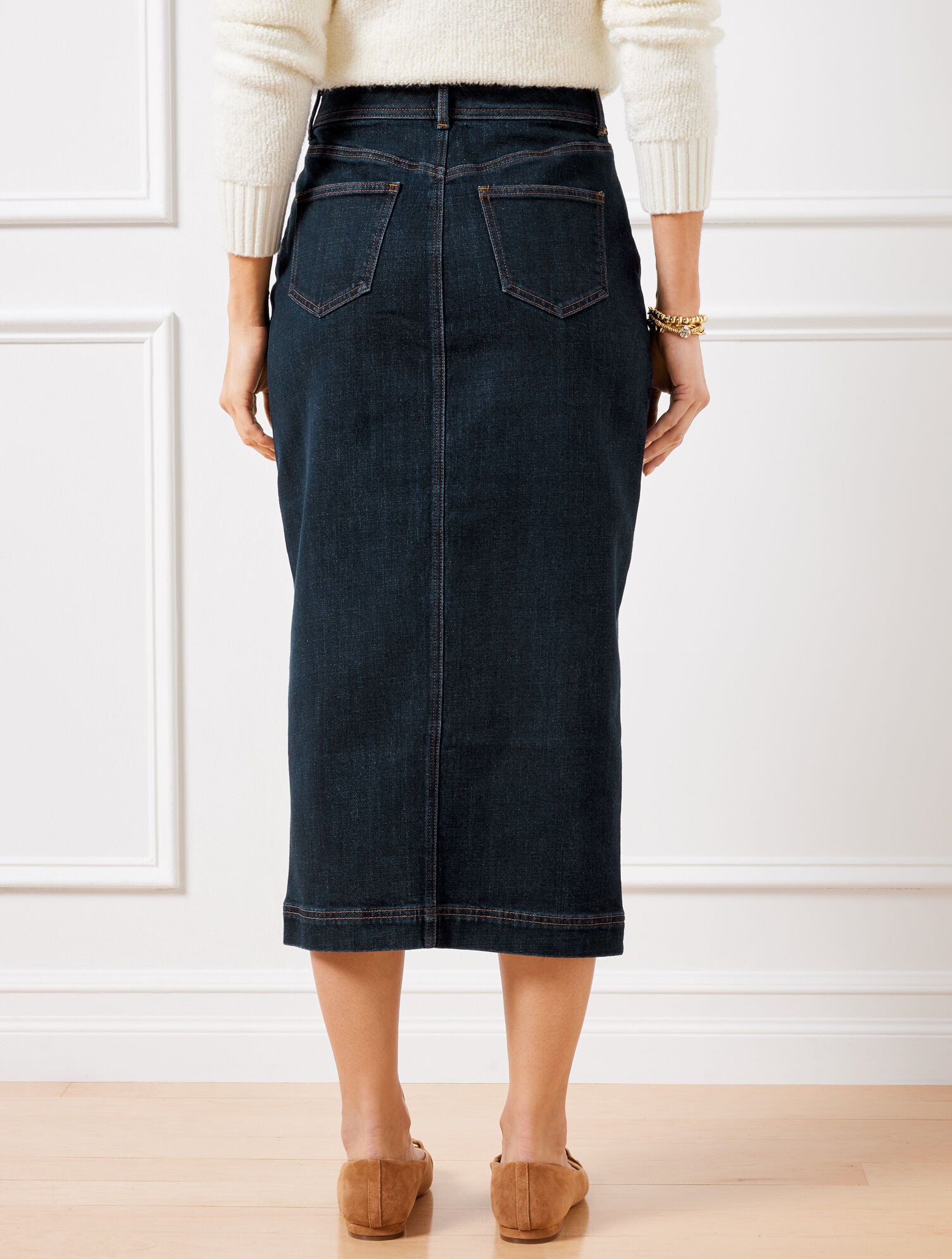 PARK WASH DENIM MIDI SKIRT - PARK WASH | Talbots discount