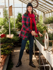 NERO MULTI OPEN FRONT BLAZER - LOG FIRE PLAID | Talbots sale