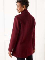 DARK RUBY DOUBLE FACE WOOL BLEND BLAZER | Talbots outlet