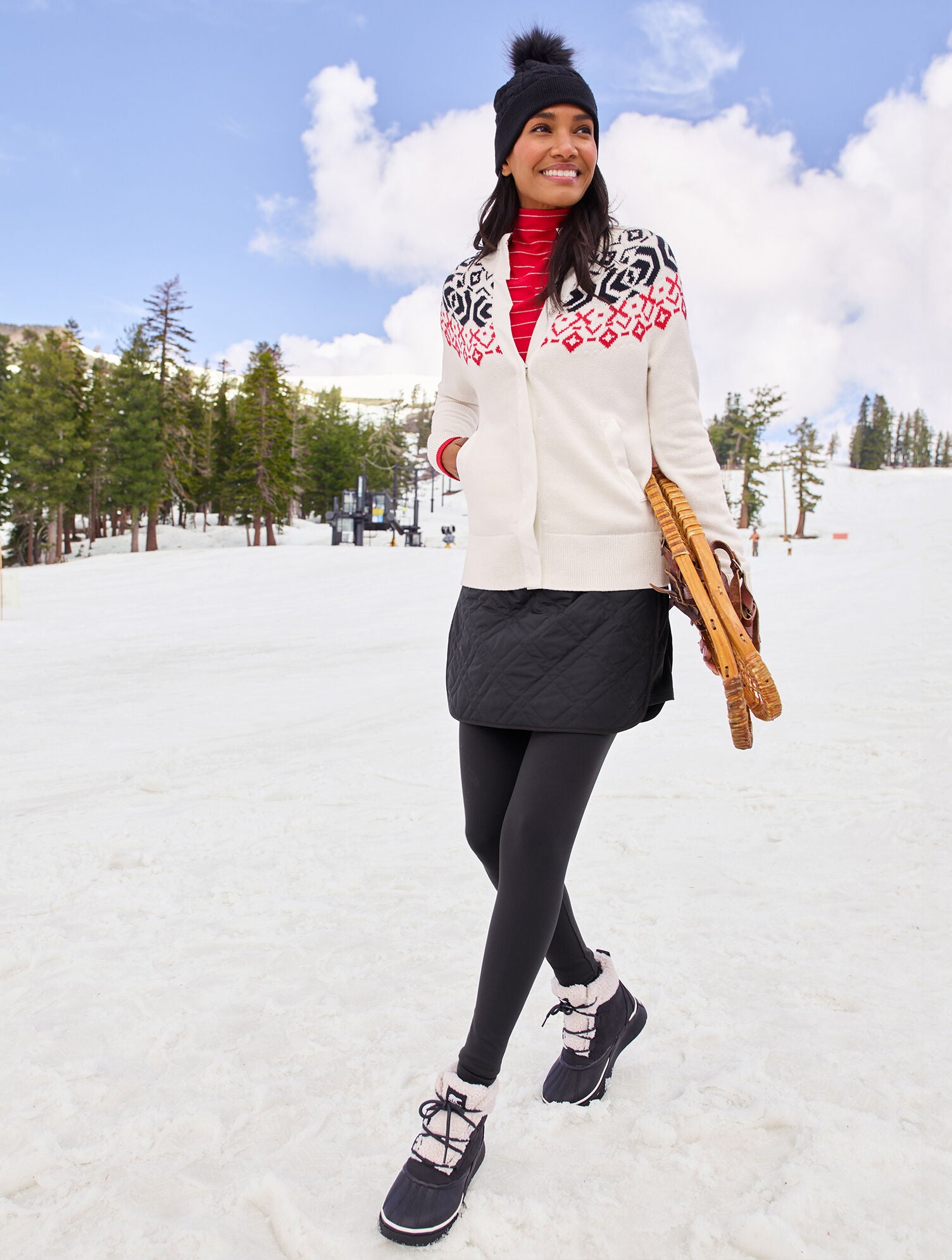 SNAP FRONT SWEATER JACKET - WINTERY GEO | Talbots US