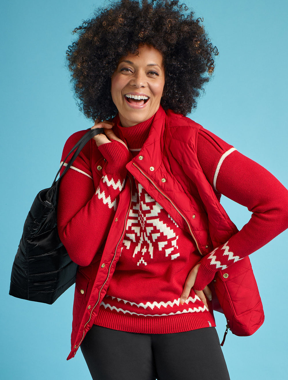 RED POP MULTI TURTLENECK SWEATER - SNOWFLAKE | Talbots for sale