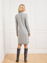 RUFFLE NECK CABLE KNIT SWEATER DRESS | Talbots for sale