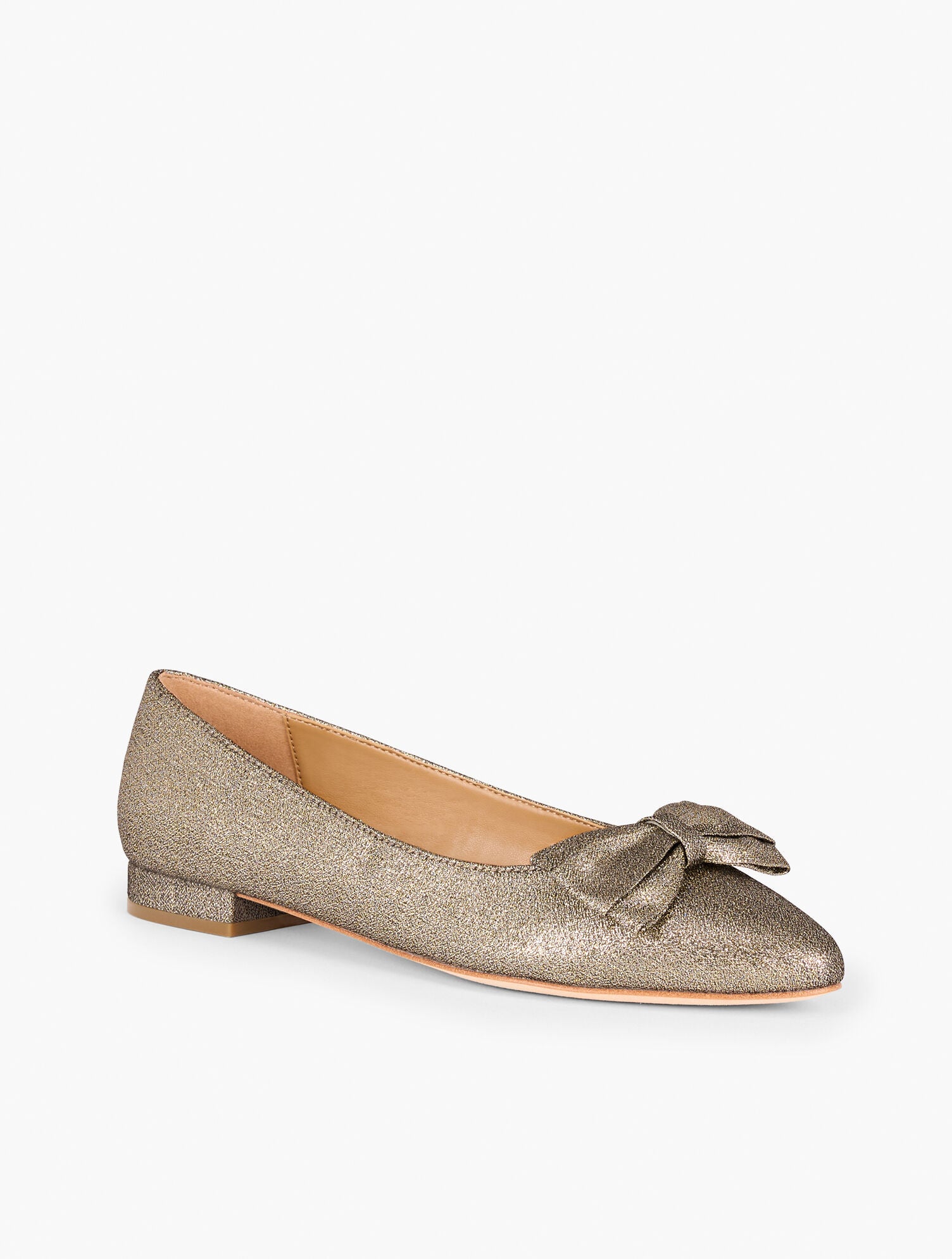 ANTIQUE GOLD EDISON BOW FLATS - TEXTURED LAMÉ | Talbots for sale