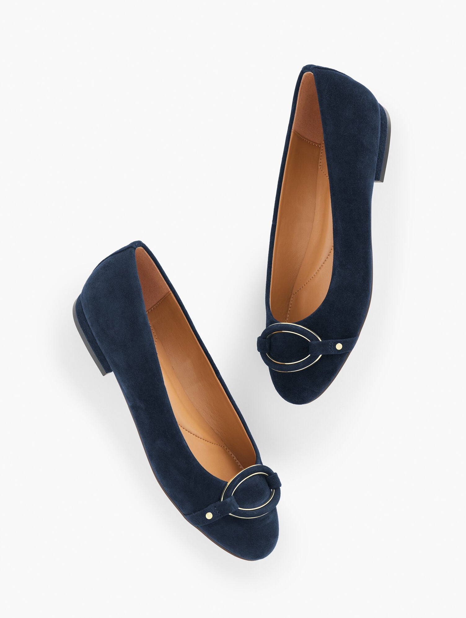 HAVANA TAN|INDIGO BLUE|MULBERRY WINE MADISON BUCKLE SUEDE BALLET FLATS | Talbots for sale