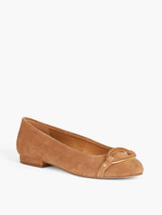 HAVANA TAN|INDIGO BLUE|MULBERRY WINE MADISON BUCKLE SUEDE BALLET FLATS | Talbots for sale