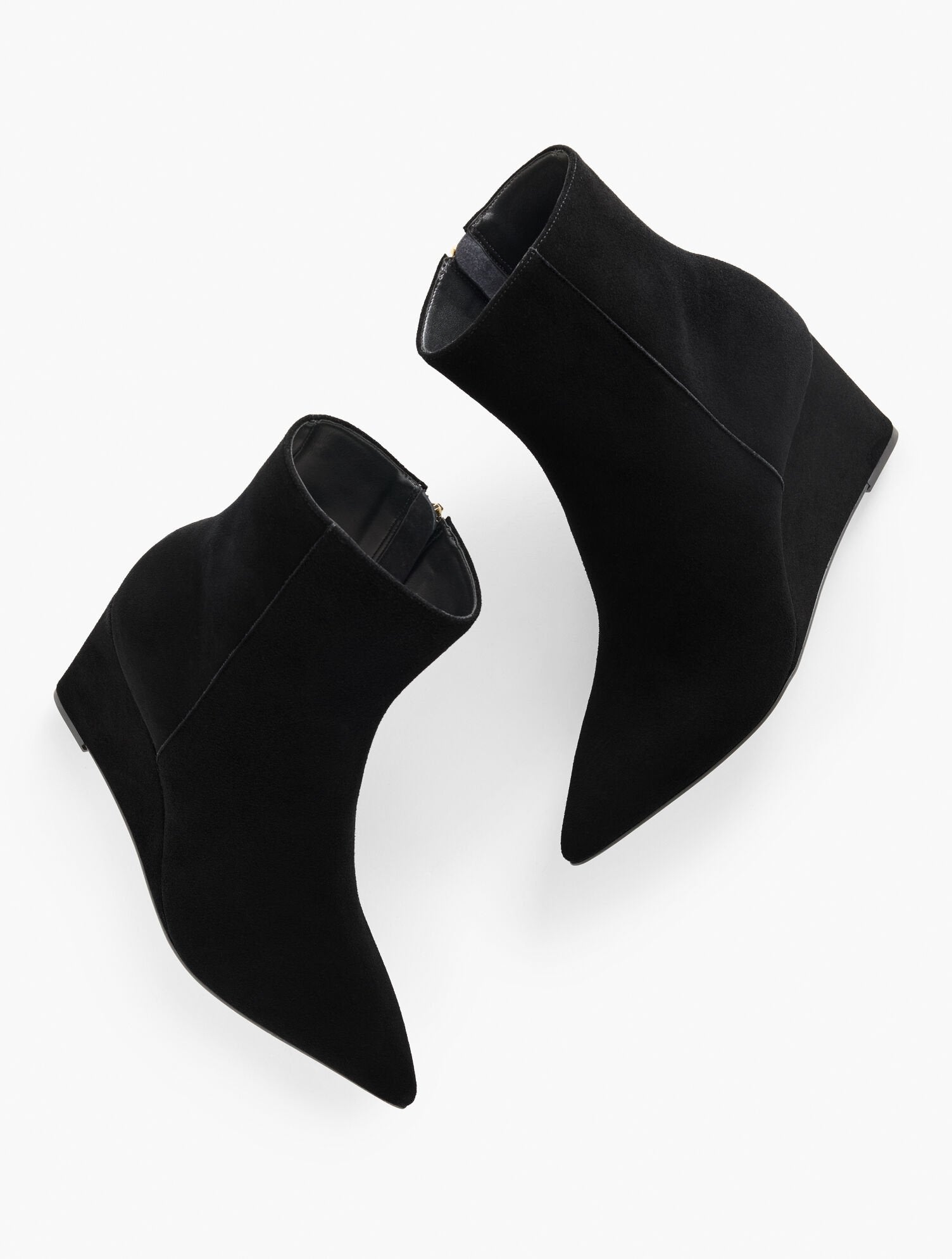 BLACK EMMA SUEDE WEDGE BOOTIE | Talbots discount