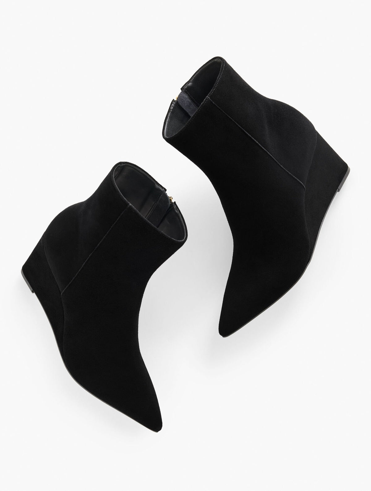 BLACK EMMA SUEDE WEDGE BOOTIE | Talbots discount