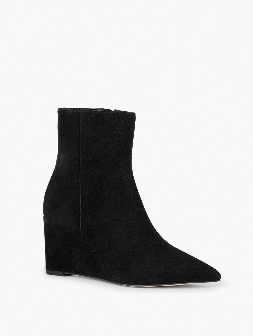 BLACK EMMA SUEDE WEDGE BOOTIE | Talbots discount