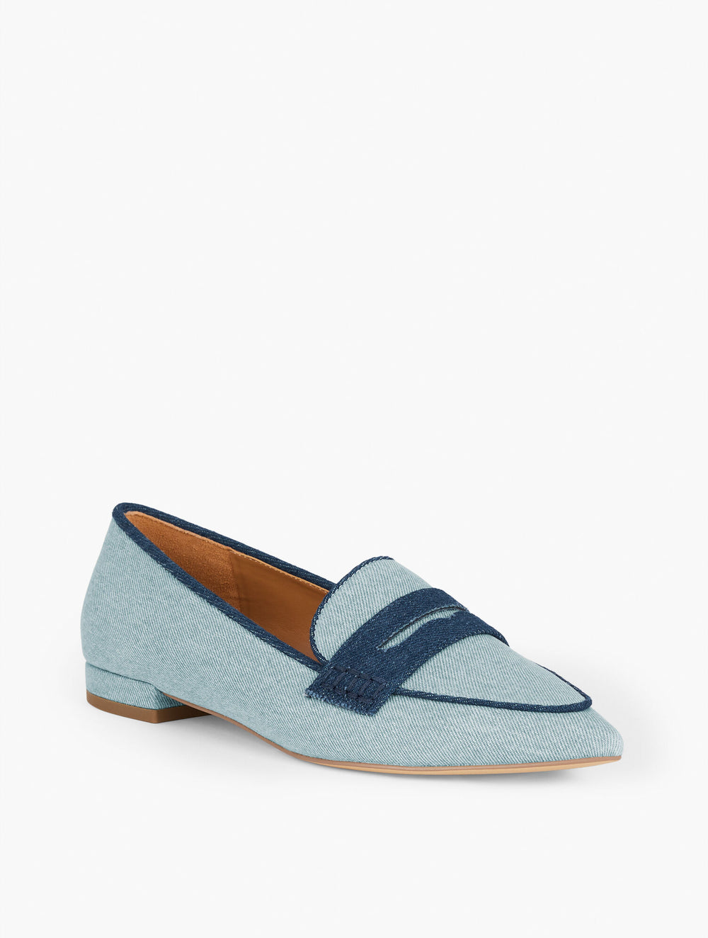 LIGHT DENIM SCARLET POINTED TOE DENIM LOAFERS | Talbots discount