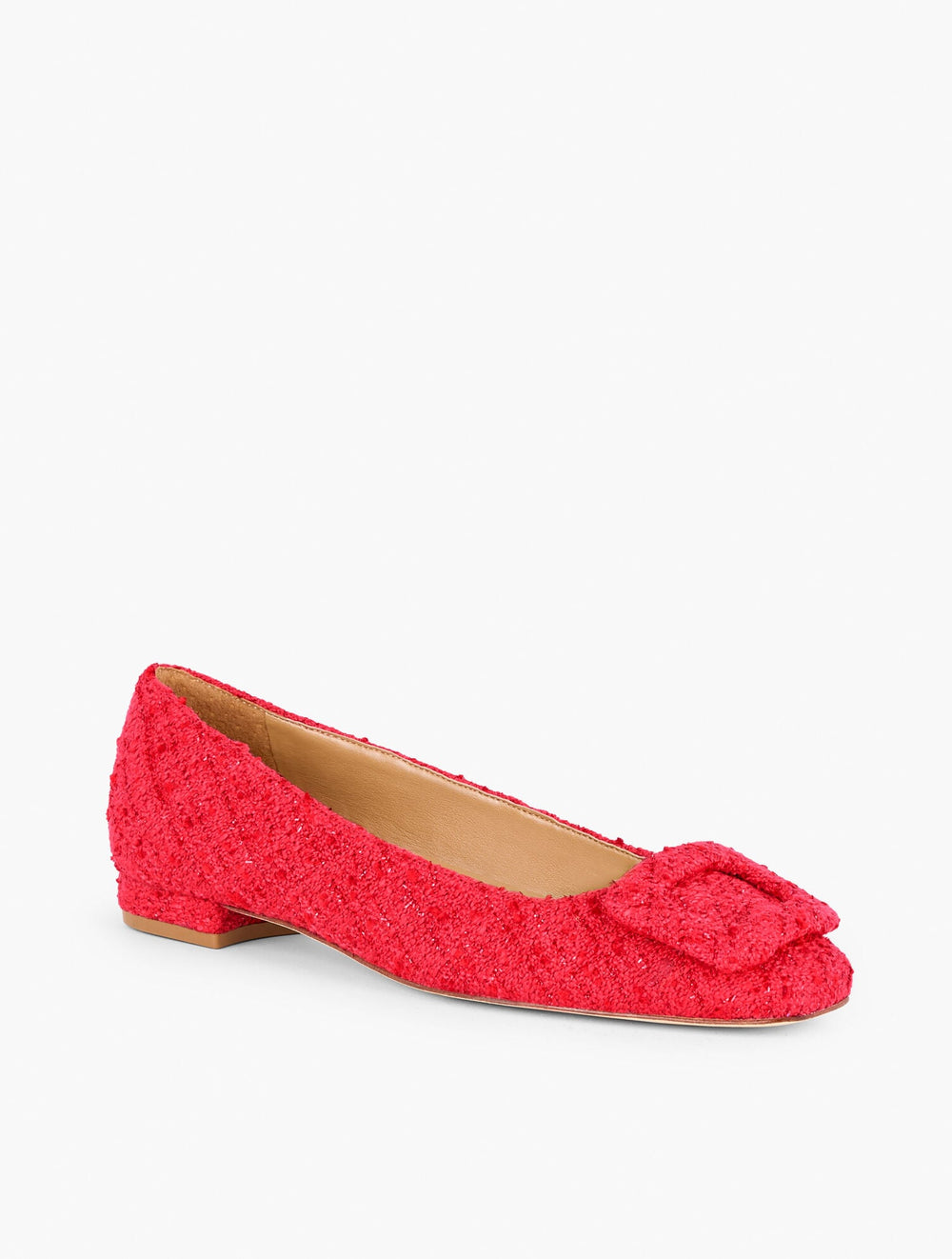 RED POP SUTTON BUCKLE FLATS - SEQUIN BOUCLÉ | Talbots sale