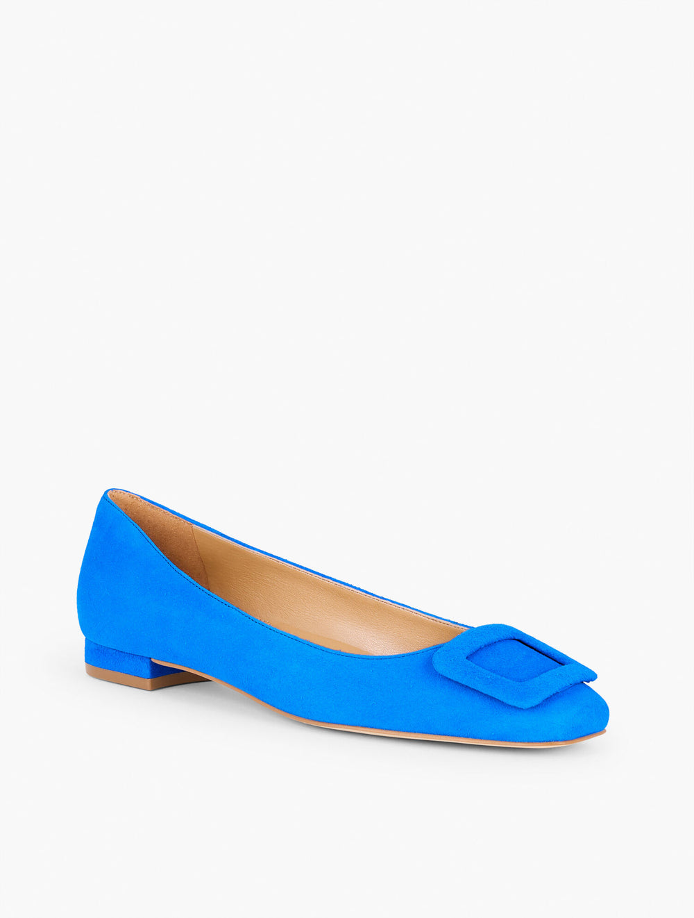BOLD BLUE SUTTON SUEDE BUCKLE FLATS | Talbots near me