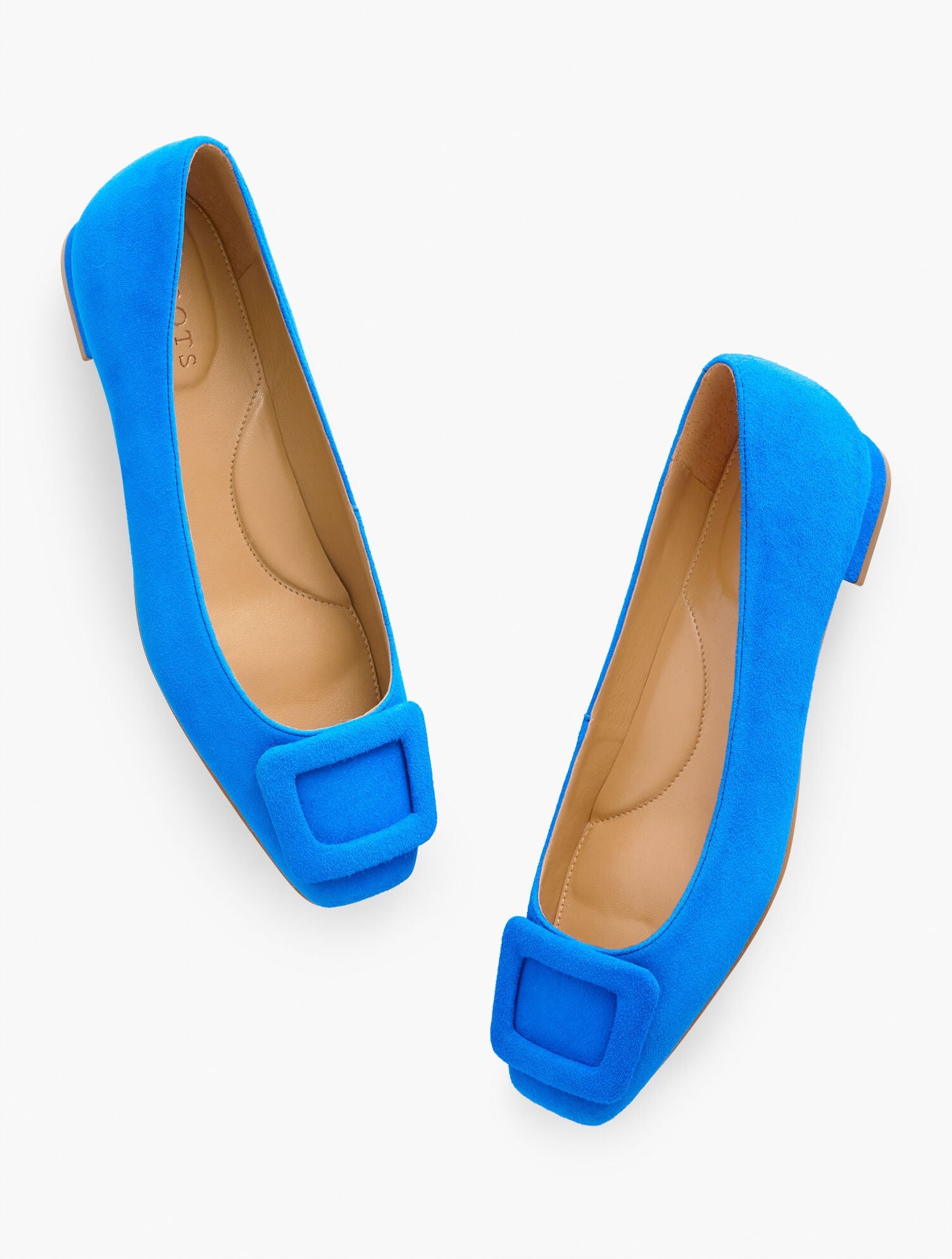 BOLD BLUE SUTTON SUEDE BUCKLE FLATS | Talbots near me
