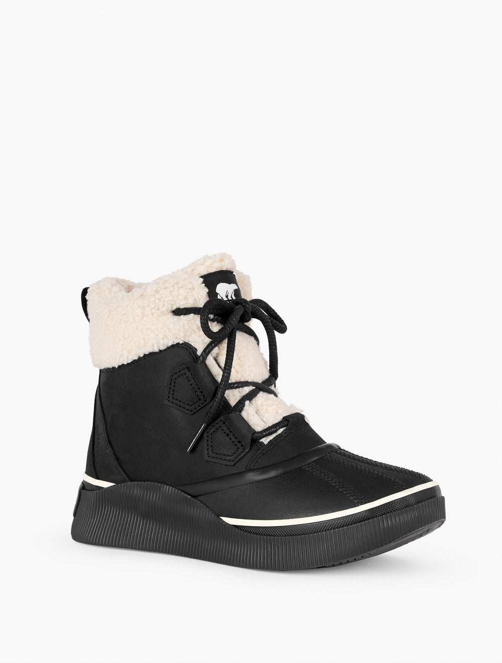 BLACK/CHALK|HONEY WHITE/CANOE SOREL OUT N ABOUT™ IV CHILLZ WATERPROOF LEATHER BOOTS | Talbots on sale