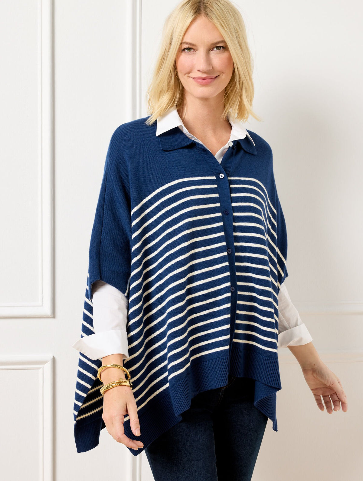 INDIA INK MULTI PLUS EXCLUSIVE POLO PONCHO | Talbots near me