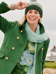 GREY SKY HEATHER MULTI|INDIGO BLUE MULTI SHAKER STITCH SCARF - MARL | Talbots near me