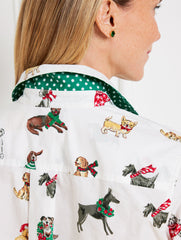 WHITE MULTI MODERN CLASSIC SHIRT - DOGS OF CHRISTMAS | Talbots near me