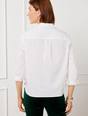 WHITE EMBELLISHED SHORT SHIRT | Talbots on sale