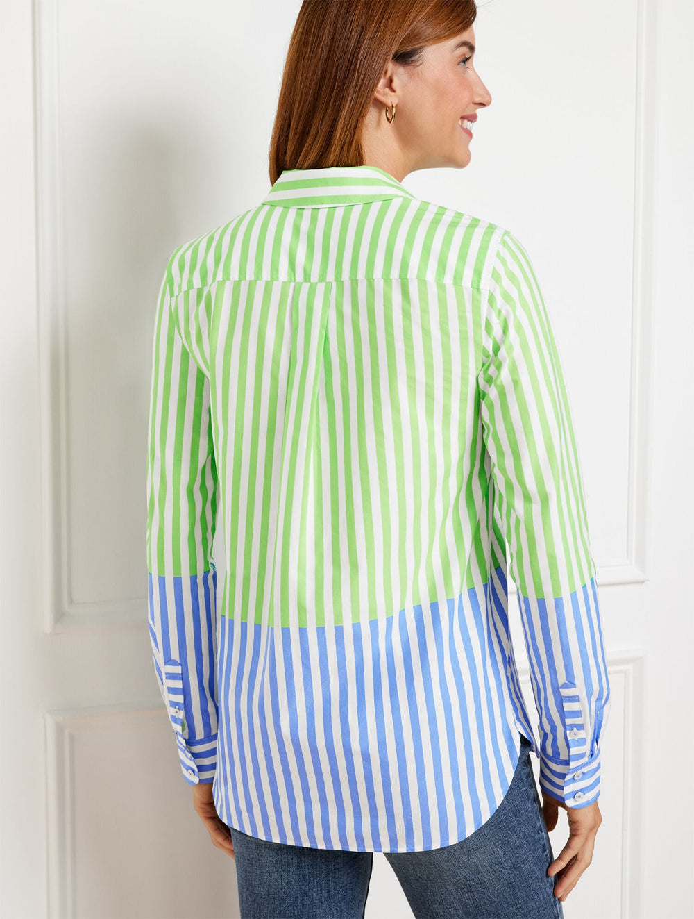 VISTA BLUE/INDIA INK MODERN CLASSIC SHIRT - WONDER STRIPE | Talbots for sale