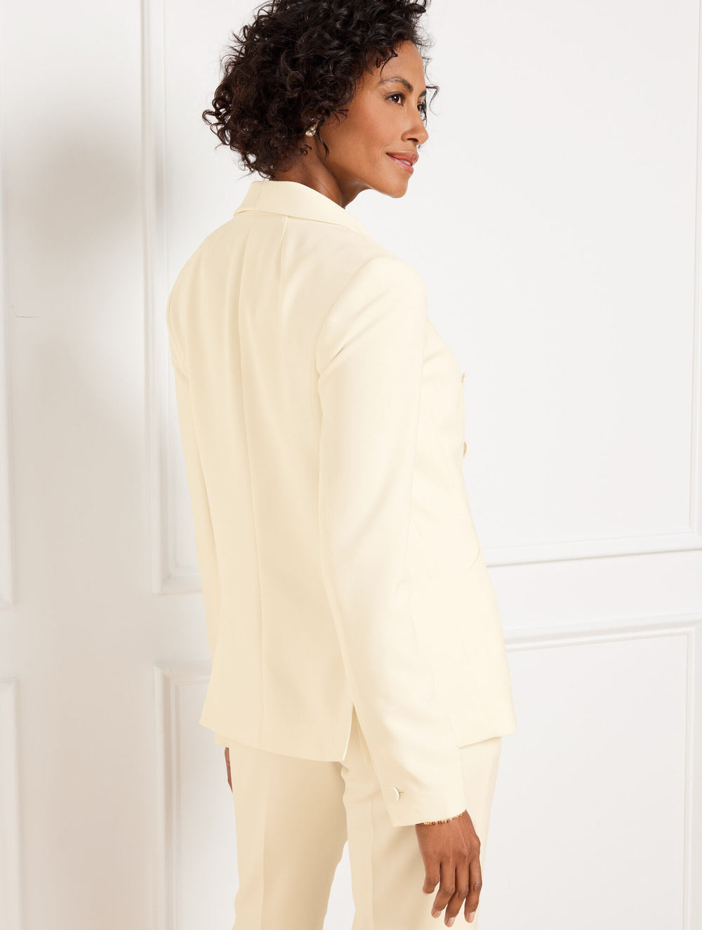 BLACK STRETCH CREPE BLAZER | Talbots discount