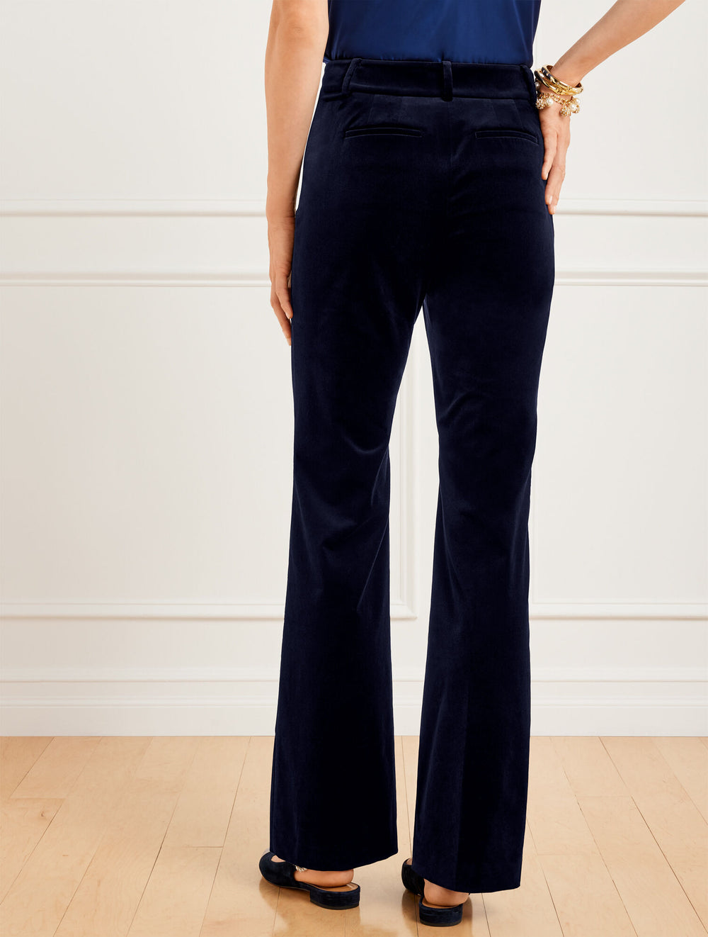 INDIGO BLUE FLARE LEG VELVETEEN PANTS | Talbots US