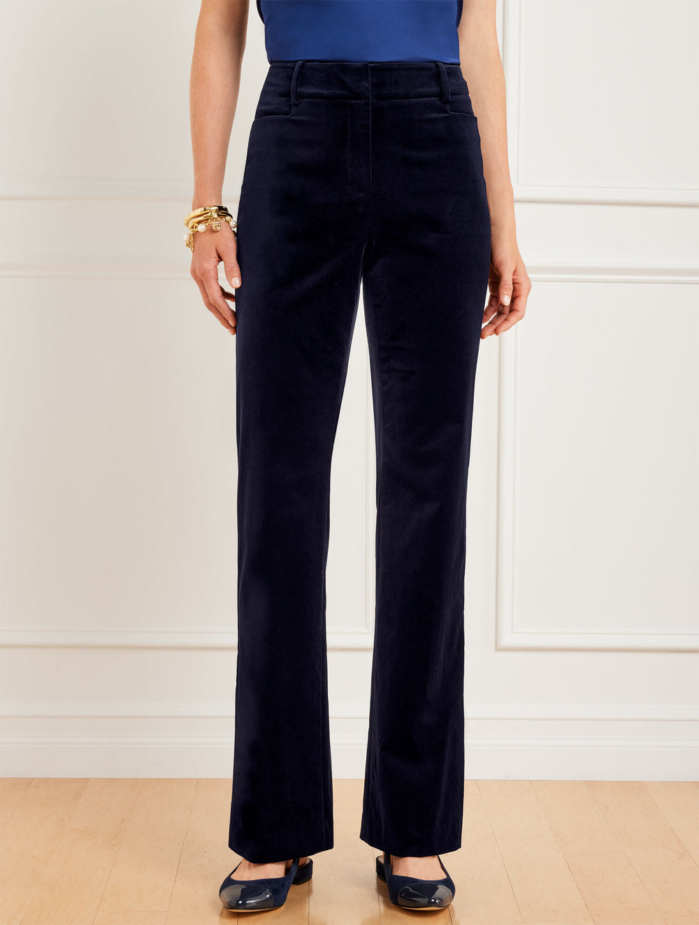 INDIGO BLUE FLARE LEG VELVETEEN PANTS | Talbots US