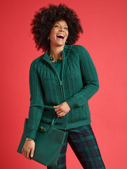 HIGHLAND GREEN MIXED STITCH CARDIGAN | Talbots for sale
