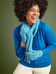 BLACK|BOLD BLUE|RED POP|RICH AMETHYST|VERDANT GREEN|VIVID BERRY SOFT CABLE KNIT CREWNECK SWEATER | Talbots US