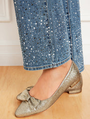 RILEY WASH CRYSTAL HEM BARELY BOOT JEANS - RILEY WASH | Talbots US
