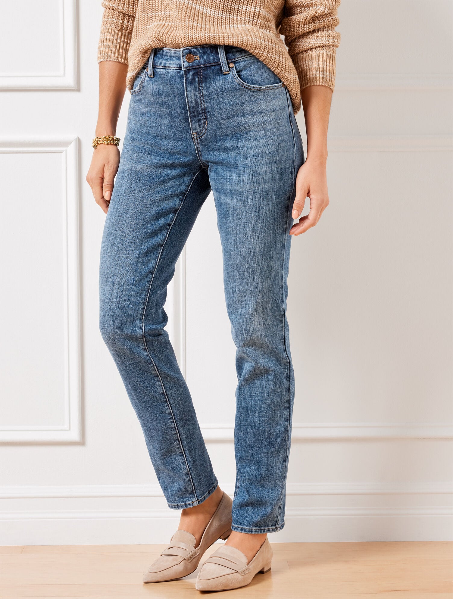 KENMARE WASH STRAIGHT LEG JEANS - KENMARE WASH | Talbots sale