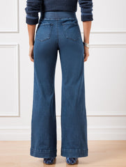 HANOVER WASH FLARE LEG PULL-ON TRAVEL JEANS - HANOVER WASH | Talbots discount