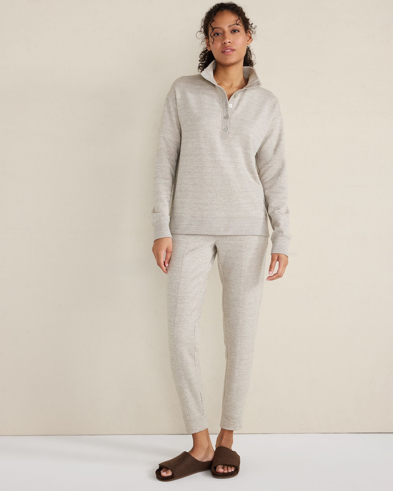 TAUPE HEATHER|COLORADO CLAY HTHR FLEECE PINTUCK JOGGERS | Talbots near me